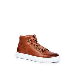 Mens Sneakers Goe Leather Brown Shoes GG1N3011