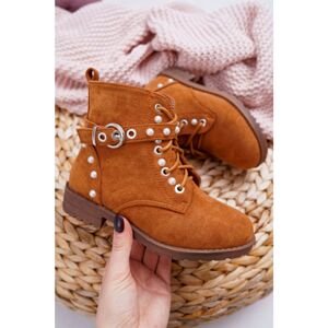 Youth Ankle Boots Pearls Camel Nargos