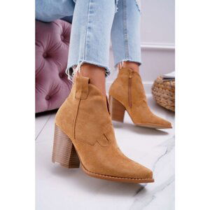 Women's Boots On Heel Camel Meronet