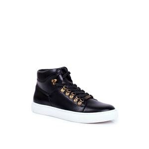 Men's Sneakers Leather Shoes GOE Black GG1N3009