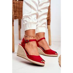 Women's Sandals On Wedge Heel Big Star Red DD274A213