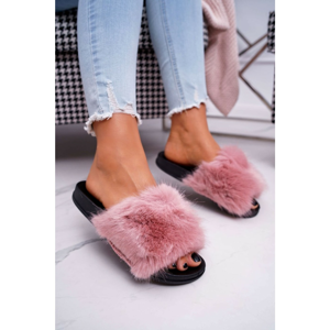 Women's Slides With Fur Pink NiceFur