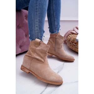 Women's Boots On Wedge Beige Ellen