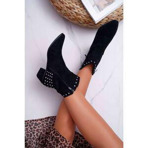 Women's Flat Boots Black Fine