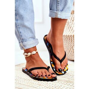 Lu Boo Black Aztec Flip Flops Havanna