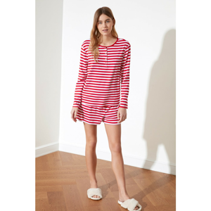 Trendyol Red Striped Knitted Pyjama Set