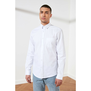 Trendyol White Men's Lykra Slim Fit Shirt