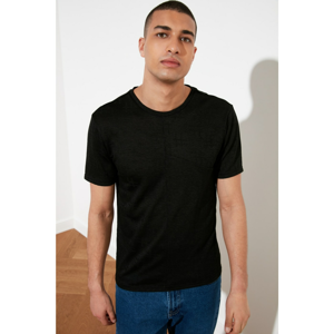 Trendyol Black Men's Short Sleeve Slim Fit Textured T-Shirt