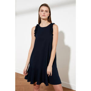 Trendyol Navy Blue Ruff Detailed Dress