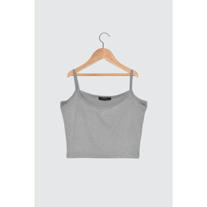 Trendyol Grey Strap Crop Knitted Athlete