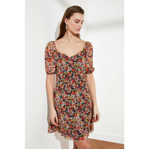 Trendyol Multicolored Balloon Sleeve Patterned Dress