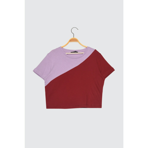 Trendyol Lila Crop Knitted T-Shirt
