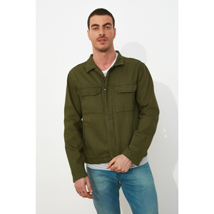 Khaki Men's Jacket with Trendyol Pockets - Men