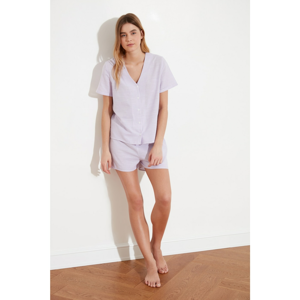 Trendyol Lila Striped Woven Pajama Set