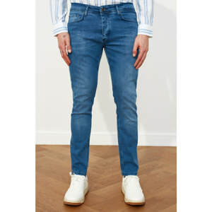 Trendyol Skinny Fit Jeans with Open Navy Blue Male Destroy