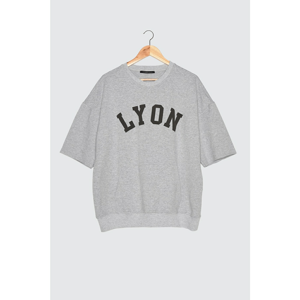 Trendyol Sweatshirt - Gray - Oversize