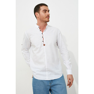 Trendyol White Men's Regular Fit Dominating Collar Shirt