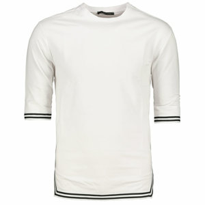 Trendyol biele pánske tričko s pravidelným/pravidelným strihom Stripe Detailné
