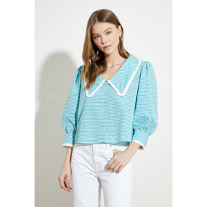 Trendyol Mint Collar Detail Shirt