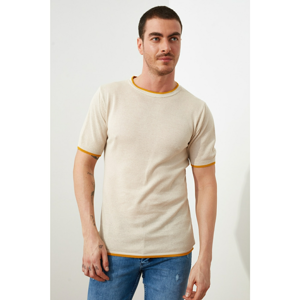 Trendyol Beige Men's Bike Collar Knitwear T-Shirt