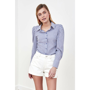 Trendyol Blue Shoulder Pucker Detailed Shirt