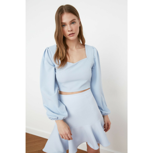 Trendyol Blue Crop Blouse