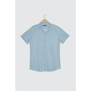 Trendyol Light Blue Men's Regular Fit Apas Collar Shirt