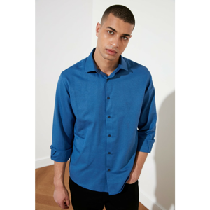 Trendyol Navy Blue Men's Relax Fit Shirt Collar Oxford Shirt