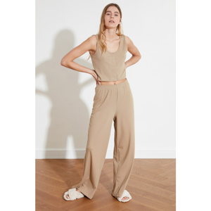 Trendyol Camel Knitted Pyjama Set