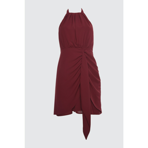 Trendyol Burgundy Collar Detailed Dress