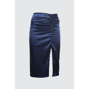 Trendyol Midnight Blue Pucker Detail Skirt