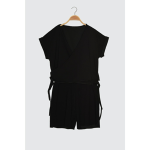 Trendyol Knitted Tracksuit Suit WITH Black V-Neck Shorts