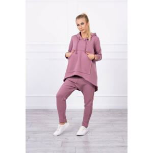 Set with trousers Baggy dark pink