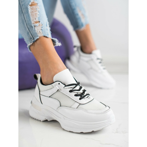 SHELOVET COMFORTABLE WHITE SNEAKERS