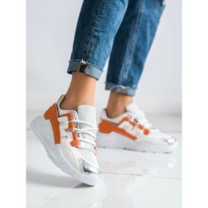 IDEAL SHOES SNEAKERS WITH ORANGE INSERT