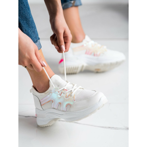 SHELOVET SPRING SNEAKERS WITH HOLO EFFECT