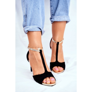 Women's Sandals On High Heel Black 280-58 Move On Me