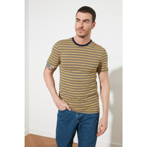 Trendyol Mustard Men's Regular Fit Bike Collar Short Sleeve T-Shirt