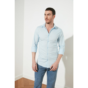 Trendyol Blue Men's Lykra Slim Fit Shirt