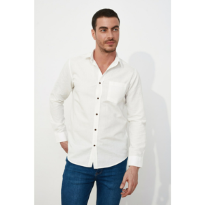 Trendyol White Male Regular Fit 100% Linen Shirt