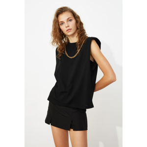 Trendyol Basic Knitted T-Shirt WITH Vatka with Black Chain Detail