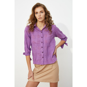 Trendyol Purple Sleeve Detail Shirt