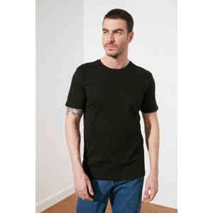 Trendyol Black Men's Regular Fit Bike Collar Short Sleeve Basic T-Shirt