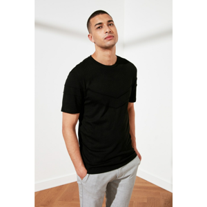 Trendyol Black Men's Bike Collar T-Shirt