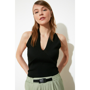 Trendyol Black Asymmetric Knitwear Blouse