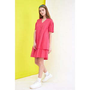 Trendyol Pink Square Flywheel Wide Cut Dress