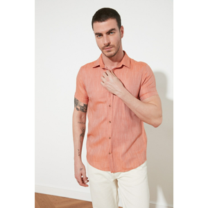 Trendyol Tile Men's Regular Fit Shirt Collar Short Sleeve Viscose Shirt