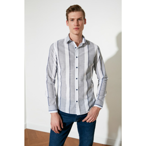 Trendyol Black Men's Slim Fit Striped Shirt