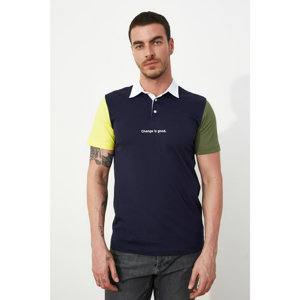 Trendyol Navy Blue Men's Regular Fit Colored Polo Neck T-shirt