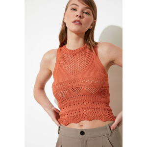 Trendyol Cinnamon Knitting Detailed Knitwear Blouse